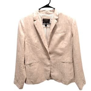 J Crew Women's Tan Linen Campbell Blazer Size 8